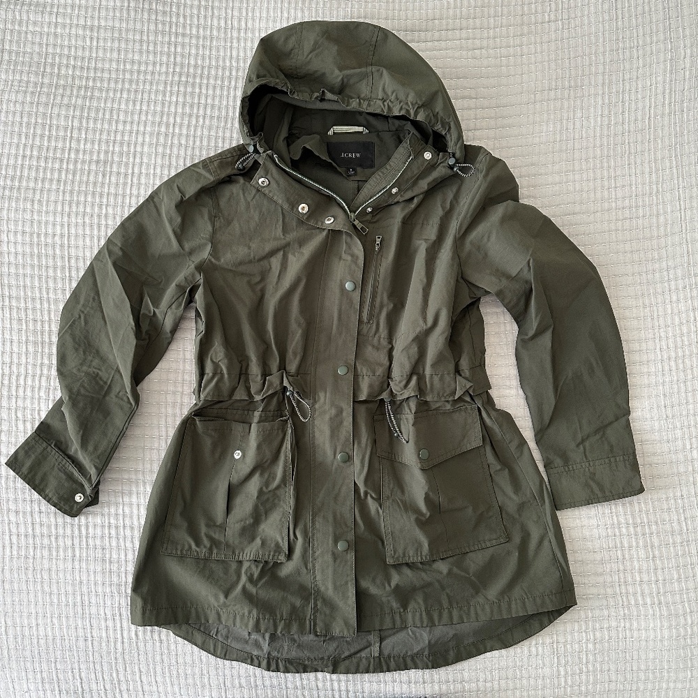 J. Crew Olive Green Utility Jacket with Hood